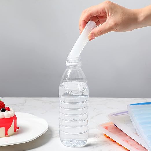 10 Grids Push Popsicle Out Cylinder Silicone Stick Shape Ice Tray