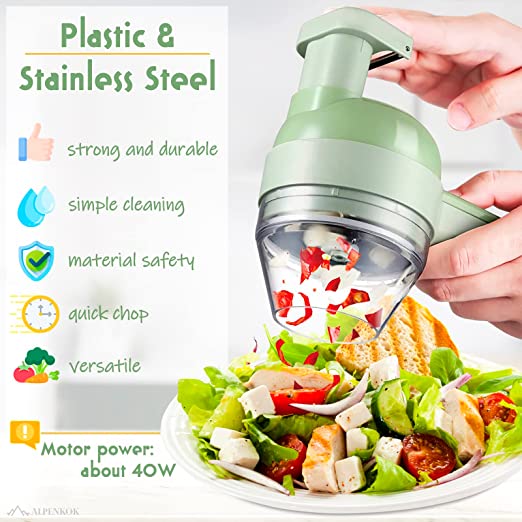 Handheld Electric Slicer & Chopper for Fruits, Vegetables and Meat