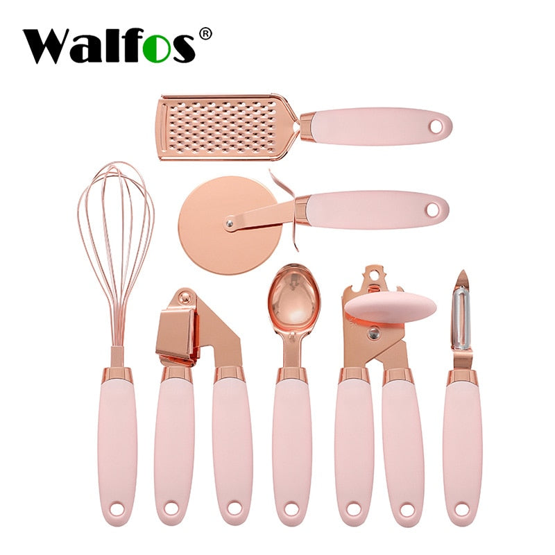 7 Pcs Kitchen Utensils Set Copper Coated Stainless Steel