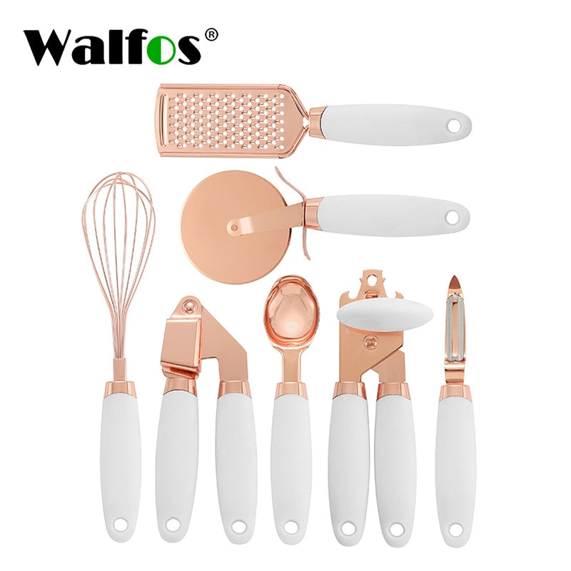 7 Pcs Kitchen Utensils Set Copper Coated Stainless Steel