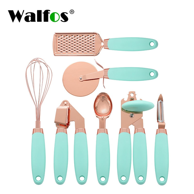 7 Pcs Kitchen Utensils Set Copper Coated Stainless Steel