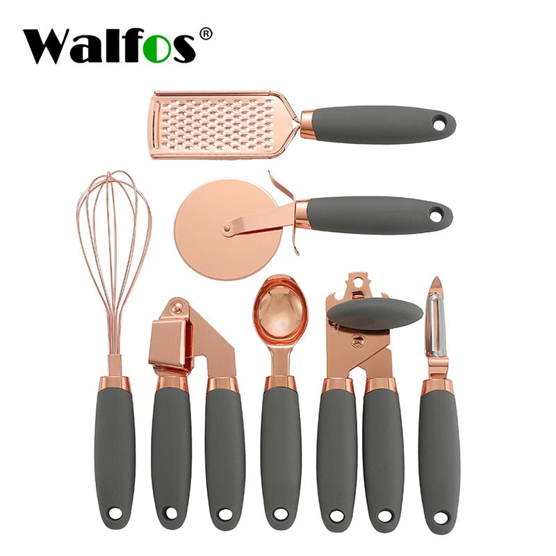 7 Pcs Kitchen Utensils Set Copper Coated Stainless Steel