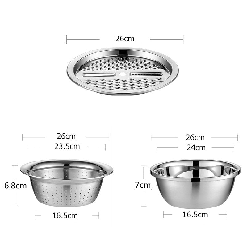3 In 1 Vegetable Cutter, Drain Basket & Salad Maker
