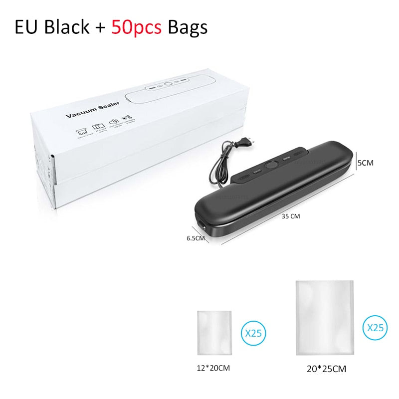 Food Vacuum Sealer 220V Automatic Vacuum Packaging Machine With 10/50pcs Package Bags