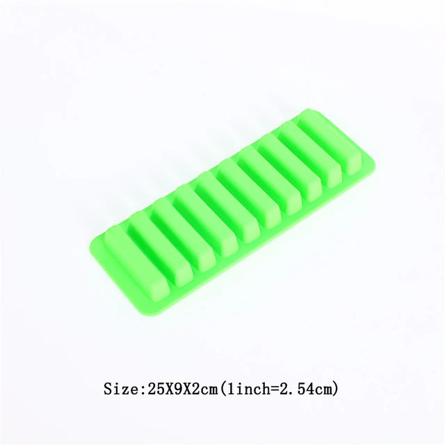 10 Grids Push Popsicle Out Cylinder Silicone Stick Shape Ice Tray