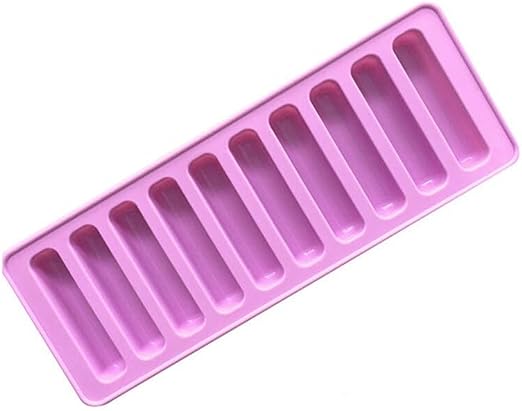 10 Grids Push Popsicle Out Cylinder Silicone Stick Shape Ice Tray