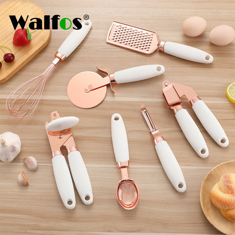 7 Pcs Kitchen Utensils Set Copper Coated Stainless Steel