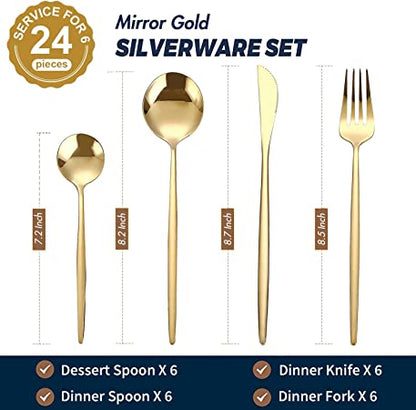 24Pcs Set Stainless Steel Knife Fork Spoon Dinner set