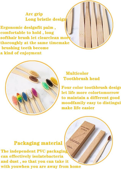 10pcs Eco-Friendly Biodegradable Toothbrushes Plastic FREE