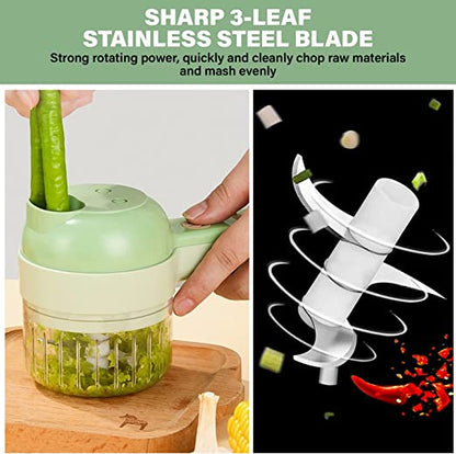 Handheld Electric Slicer & Chopper for Fruits, Vegetables and Meat