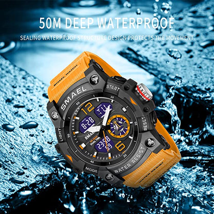 SMAEL Men's Military Sports Watch 8007 Waterproof Digital Quartz Wristwatches