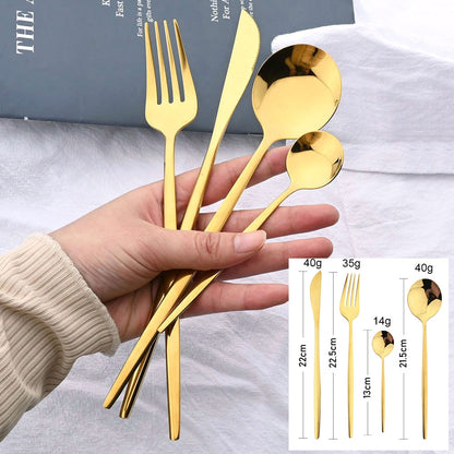 24Pcs Set Stainless Steel Knife Fork Spoon Dinner set