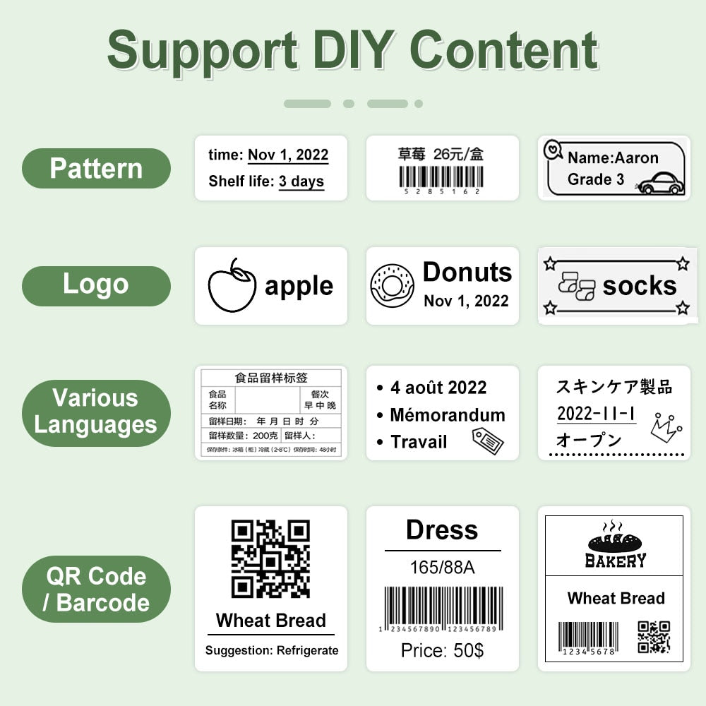 Portable Adhesive Thermal Label Printer Machine #E210