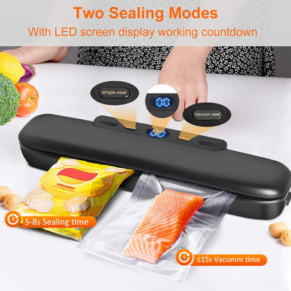 Food Vacuum Sealer 220V Automatic Vacuum Packaging Machine With 10/50pcs Package Bags