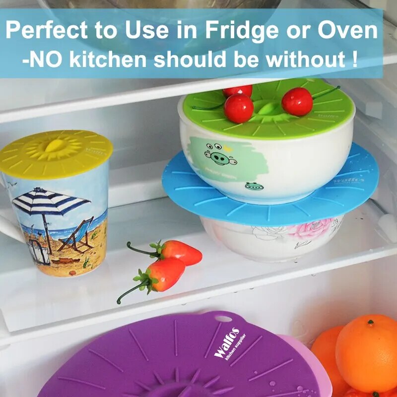 5pcs Silicone Lids and Microwave Bowl Cover