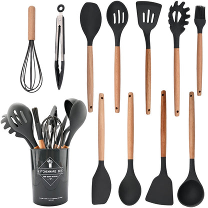 Heat Resistant Silicone Kitchenware Cooking Utensils 12pcs Set With Box