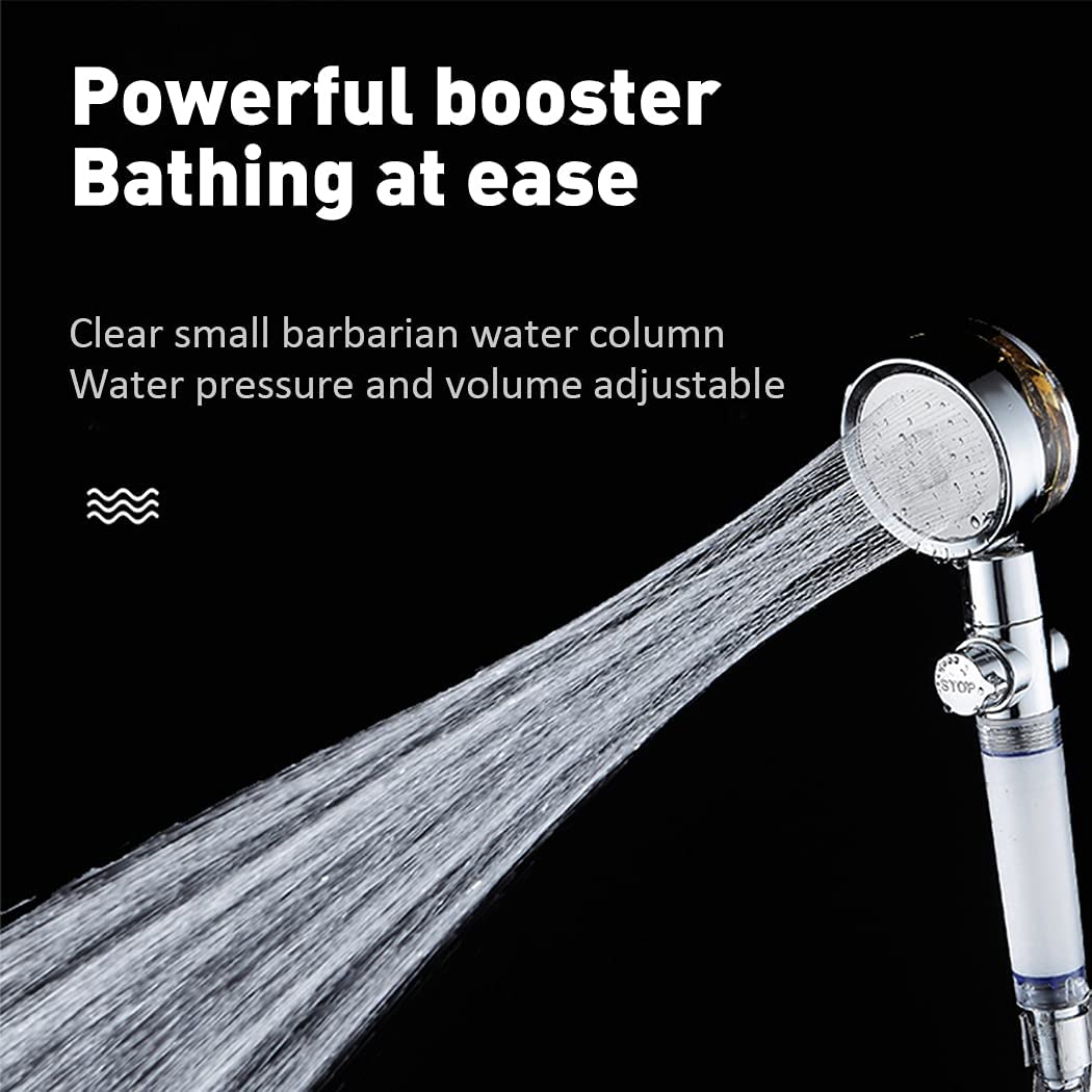 ZhangJi New Propeller Driven High Pressure Handheld Shower with 1.5m Hose