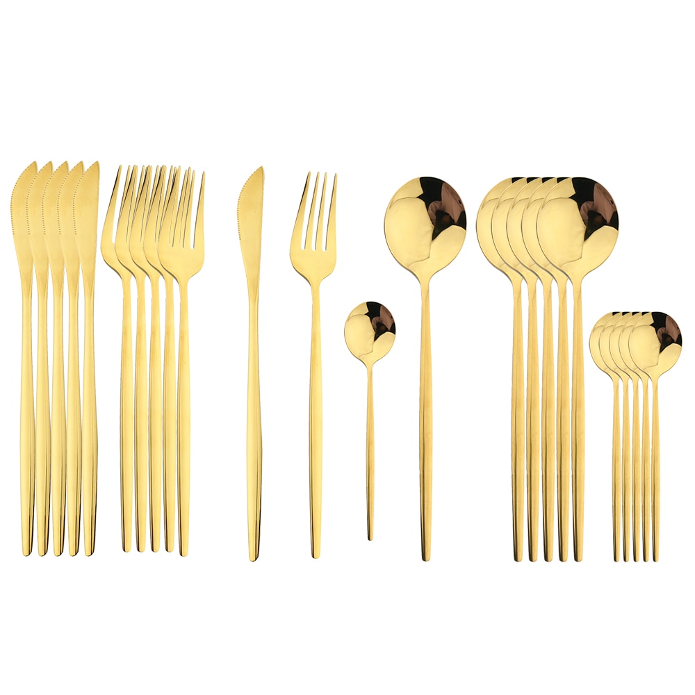 24Pcs Set Stainless Steel Knife Fork Spoon Dinner set