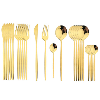 24Pcs Set Stainless Steel Knife Fork Spoon Dinner set