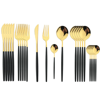 24Pcs Set Stainless Steel Knife Fork Spoon Dinner set