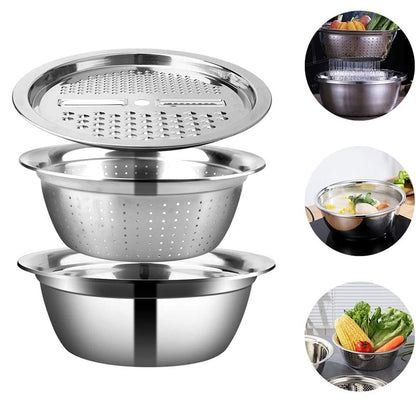 3 In 1 Vegetable Cutter, Drain Basket & Salad Maker