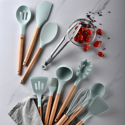 Heat Resistant Silicone Kitchenware Cooking Utensils 12pcs Set With Box