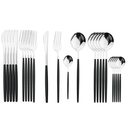 24Pcs Set Stainless Steel Knife Fork Spoon Dinner set