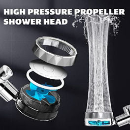 ZhangJi New Propeller Driven High Pressure Handheld Shower with 1.5m Hose