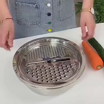 3 In 1 Vegetable Cutter, Drain Basket & Salad Maker