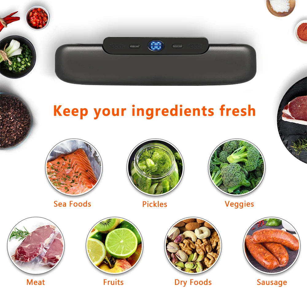 Food Vacuum Sealer 220V Automatic Vacuum Packaging Machine With 10/50pcs Package Bags