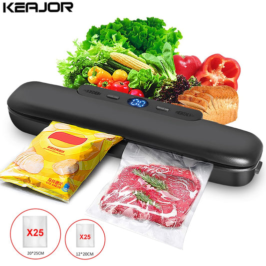 Food Vacuum Sealer 220V Automatic Vacuum Packaging Machine With 10/50pcs Package Bags